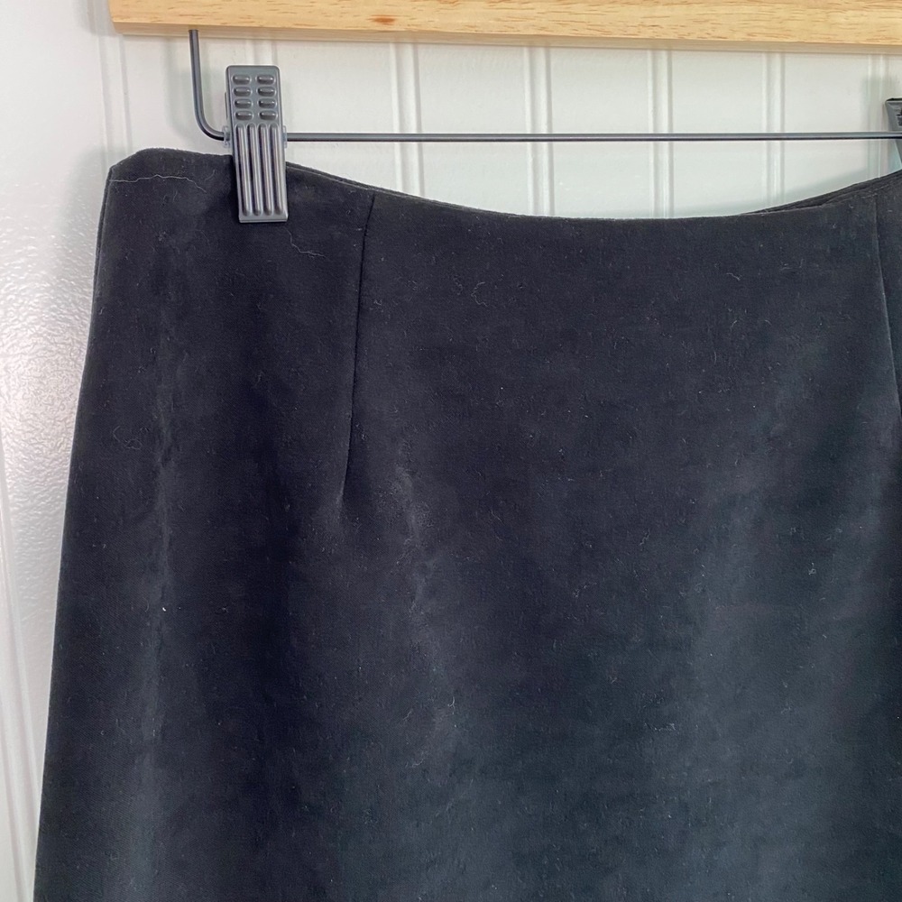 Vintage Clio Women Whimsigoth Fringe Trim Maxi Skirt Size 10 M Witchy Faux Suede - Picture 3 of 12